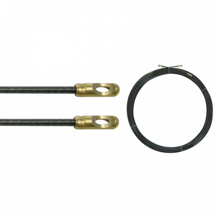Пруток для протяжки кабеля нейлоновый, 2 петли, 2 поисковые пружины, 10 м на 4 мм