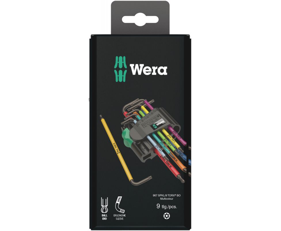 картинка Набор Г-образных ключей Wera 967 SPKL/9 TORX BO Multicolour BlackLaser WE-073599 от магазина "Элит-инструмент"
