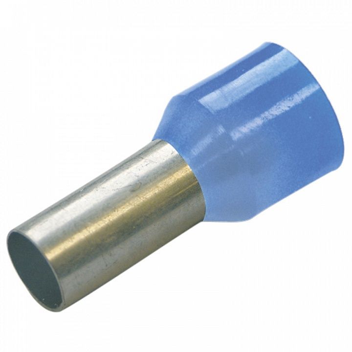 картинка Гильза конечная изолированная (НШВИ) 0,25/ 6 мм цвет голубой (упак. 500 шт.) от магазина "Элит-инструмент"