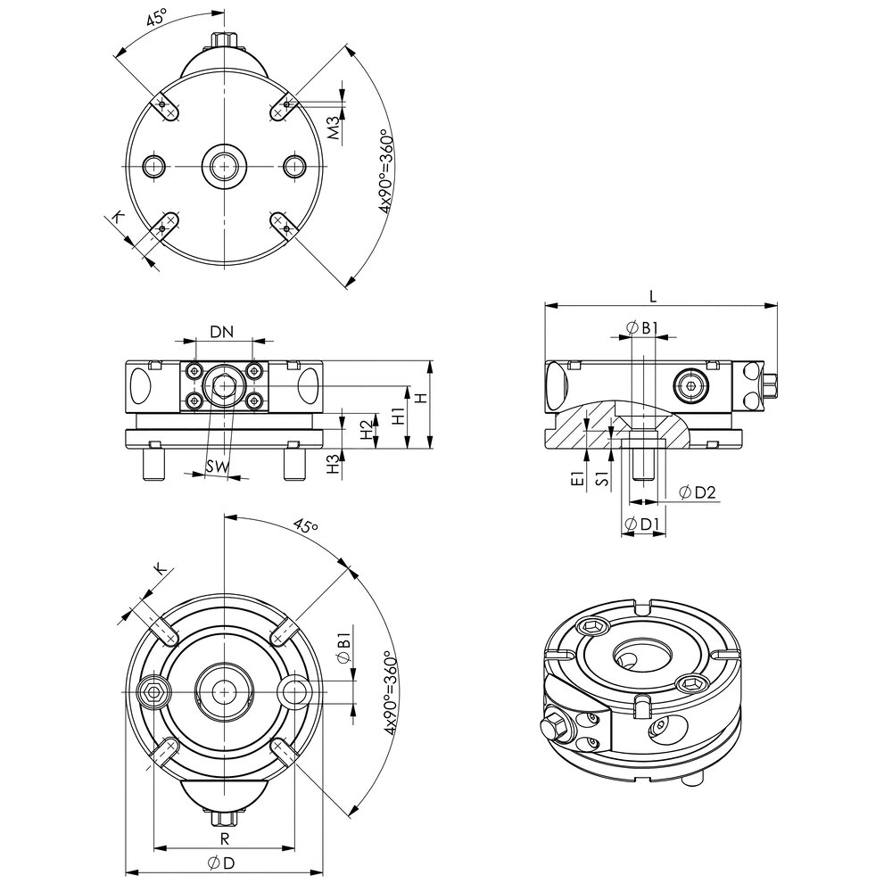 картинка Зажимной модуль, механический, с индексацией АМF 559680 от магазина "Элит-инструмент"