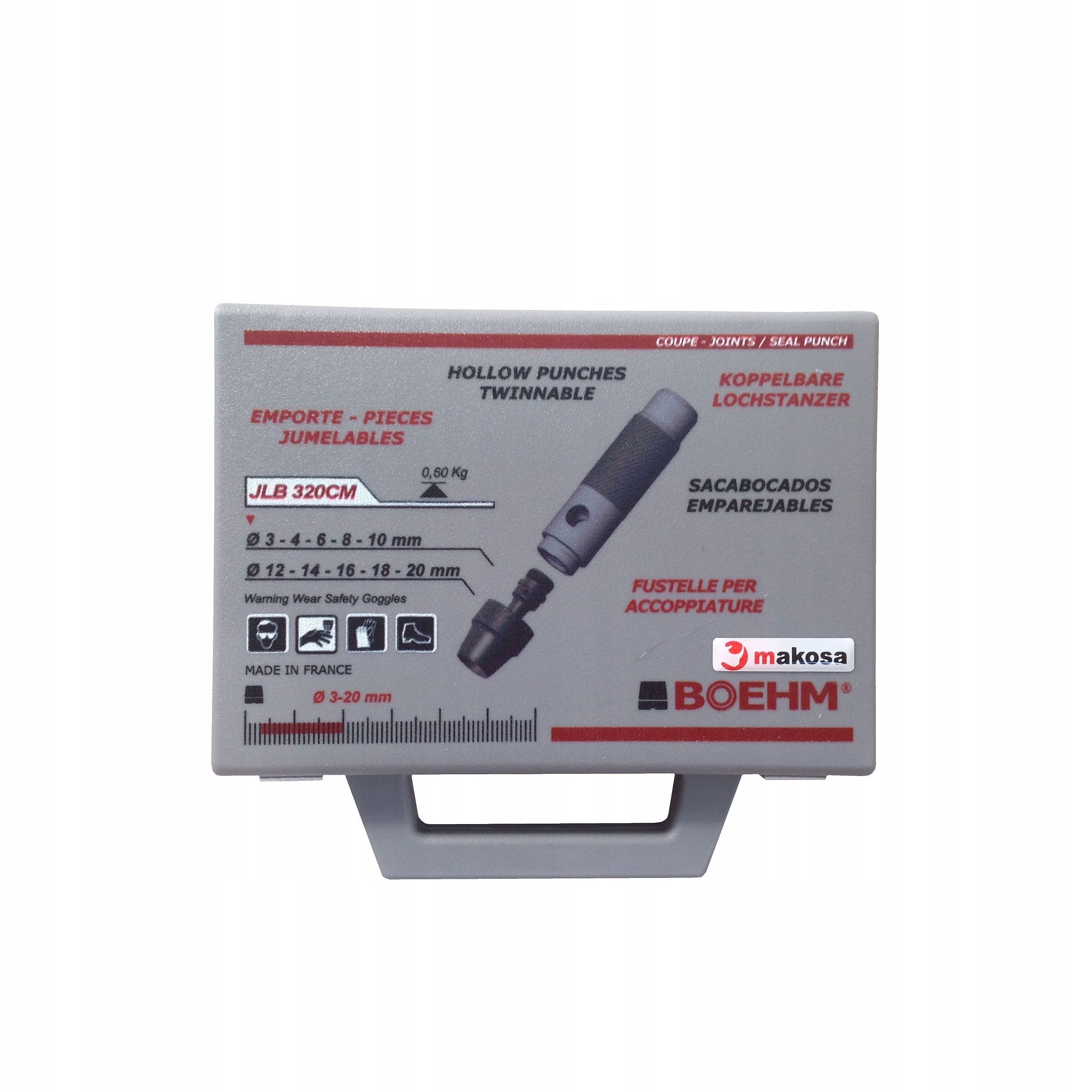 картинка Набор пробойников 3-20 мм BOEHM, 11 ПРЕДМЕТОВ  | (для паронитовых и графитовых прокладок) BOEHM JLB320CM/7802 0320 Fplus от магазина "Элит-инструмент"