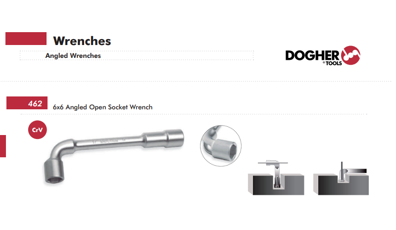 картинка Ключ торцевой двойной изогнутый от 6-32мм Dogher Ref 462-06/462-32 (цена за все размеры по 1шт)  от магазина "Элит-инструмент"