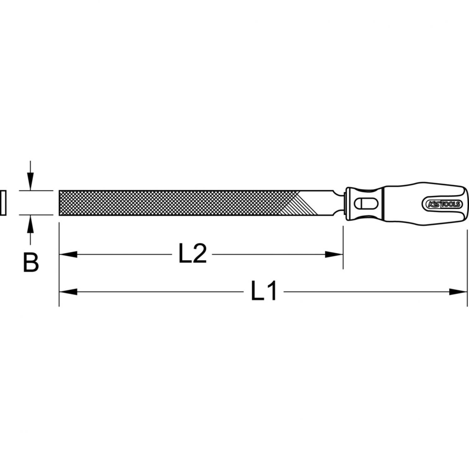 картинка Плоский напильник, форма В, 200 мм, насечка 3 от магазина "Элит-инструмент"
