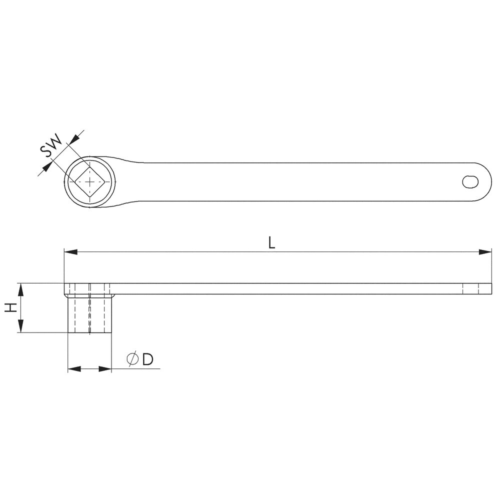 картинка Гаечный ключ с квадратным кольцом АМF 40030 от магазина "Элит-инструмент"