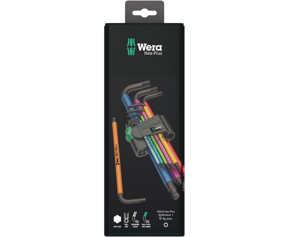 картинка Набор Г-образных ключей, метрических, Wera 950 SPKL/9 SM N Multicolour BlackLaser WE-073593 / 585A 0009 Fplus от магазина "Элит-инструмент"