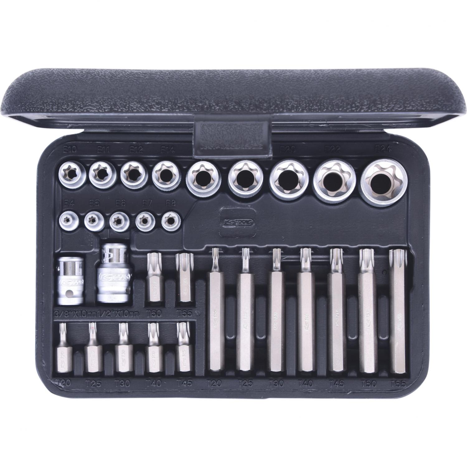 картинка Комплект торцовых ключей с профилем Torx с битами, 30 шт, биты с отверстием от магазина "Элит-инструмент"