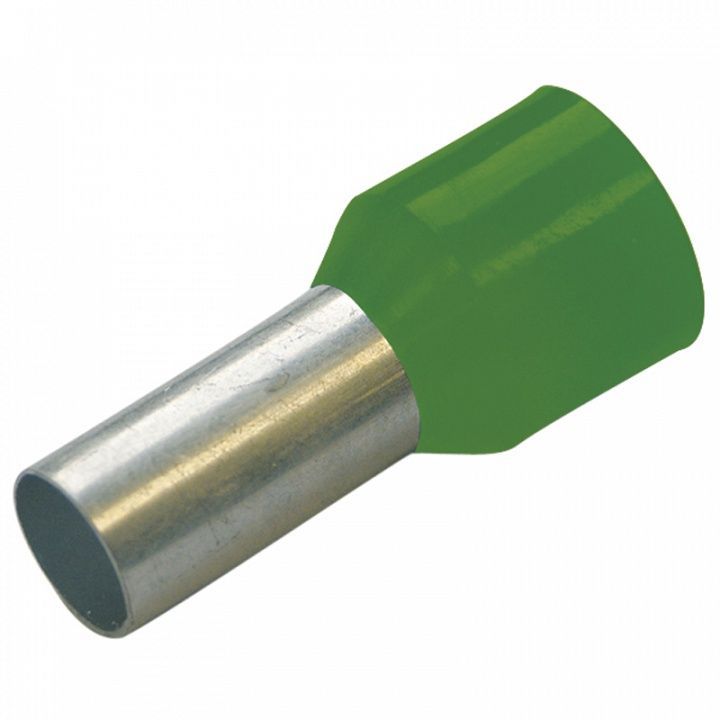 Гильза конечная изолированная (НШВИ), 6/12 мм цвет зелёный (упак. 100 шт.)