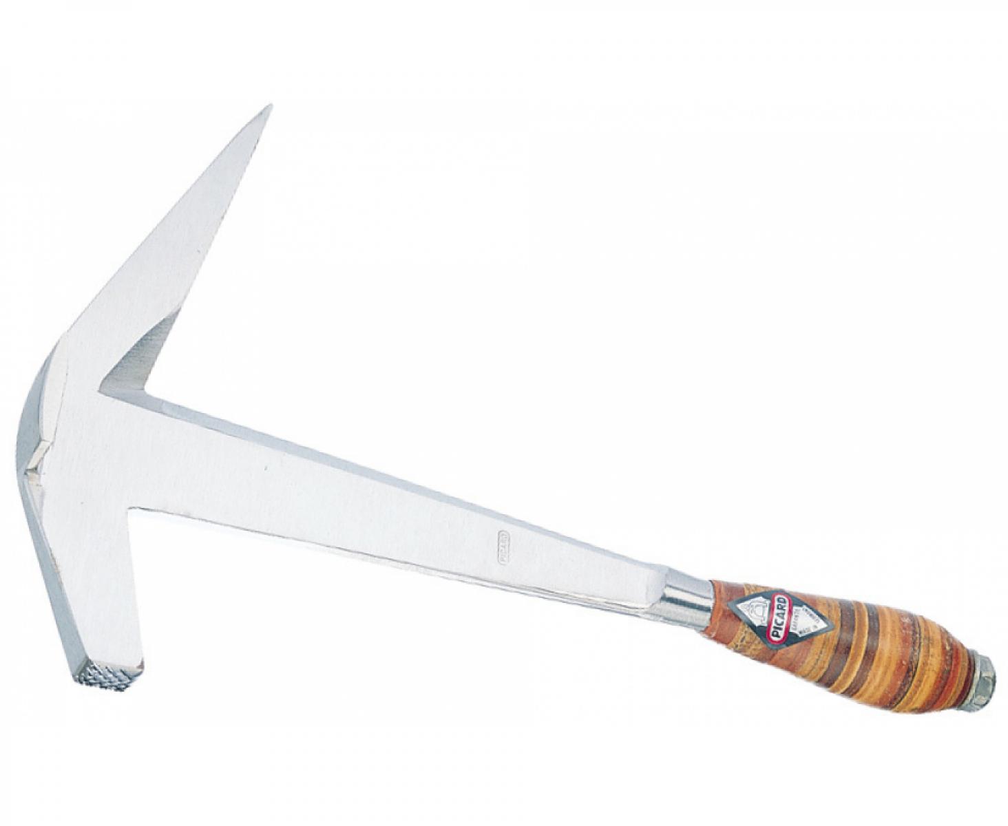 картинка Молоток кровельный шиферный французская форма, с кожаной рукояткой и гвоздодером Picard PI-0020780 праворукий от магазина "Элит-инструмент"