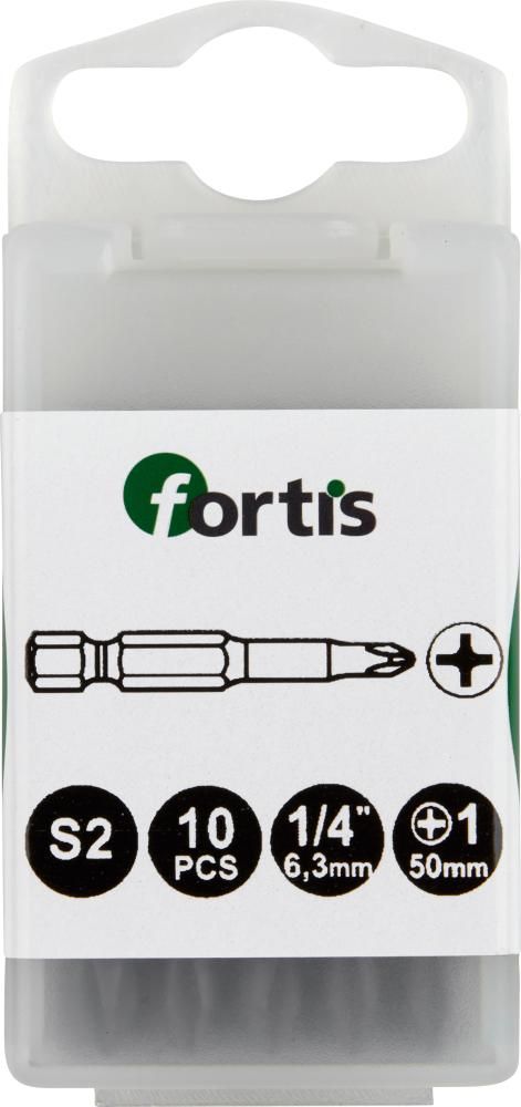 Бита 1/4″ для винтов с крестообразным шлицем PH, 50 мм., FORTIS 4317784729031 (размер - PH 1 / общая длина - 50 мм)