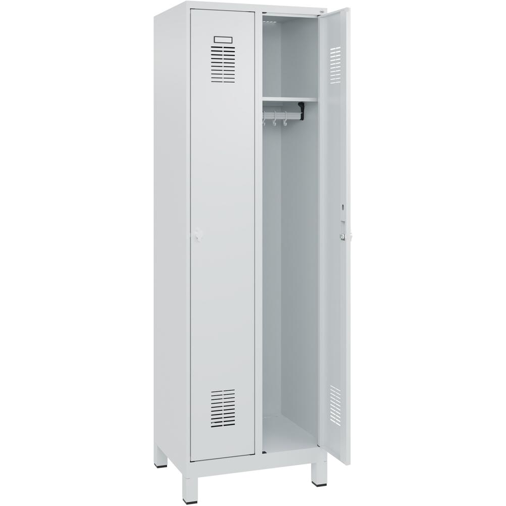 Шкаф FORMAT Ш600хГ500хВ1950 мм RAL 7035/7035, 2 отделения и ножки (самостоятельная сборка) 3037 2801 Fplus