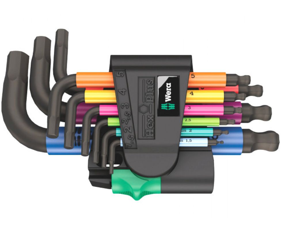 картинка Набор Г-образных ключей, метрических, Wera 950/9 Hex-Plus Multicolour 2 WE-133164 от магазина "Элит-инструмент"