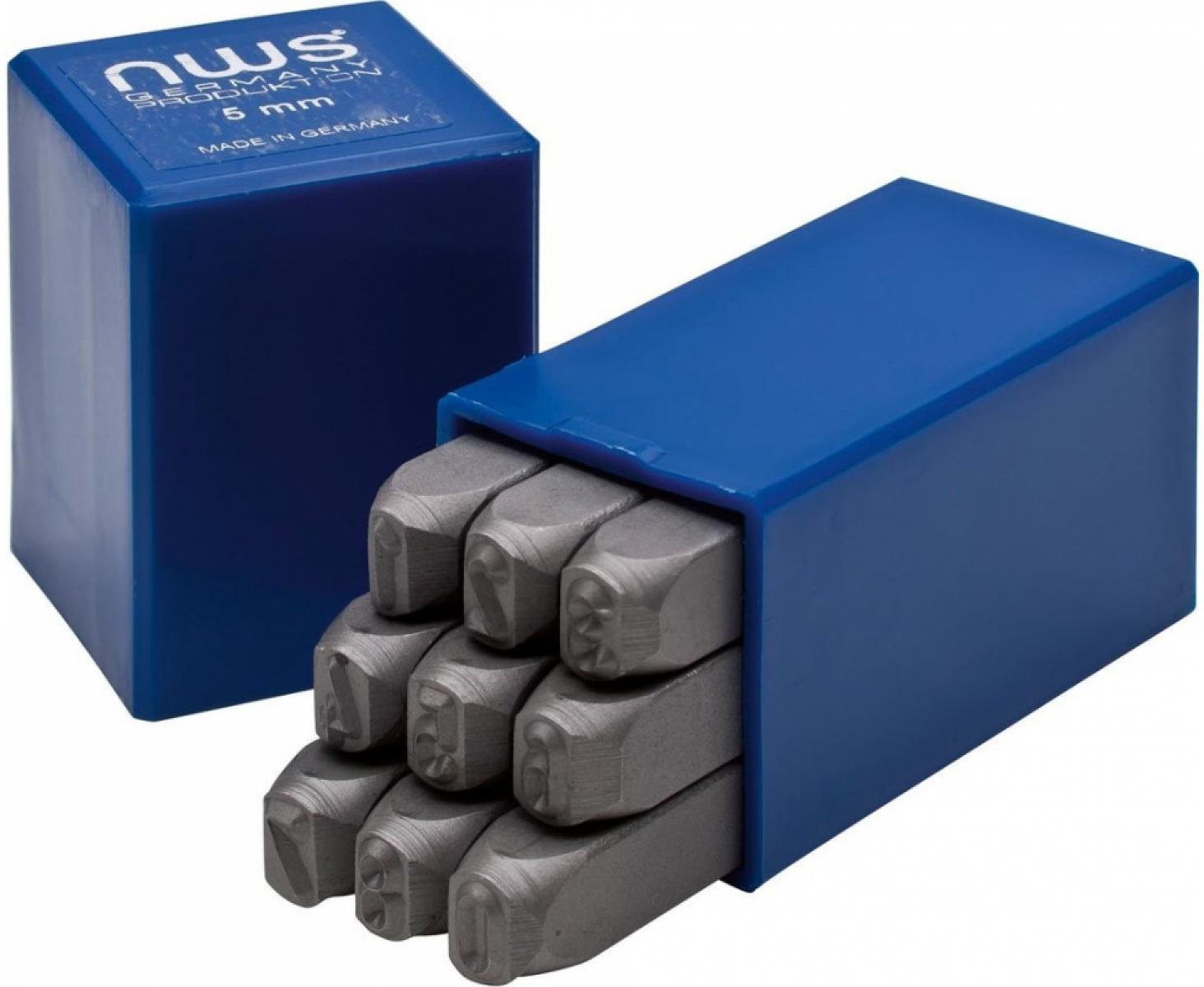 картинка Набор цифровых шрифтов 5 мм для штамповки NWS 910-5 9 предметов от магазина "Элит-инструмент"