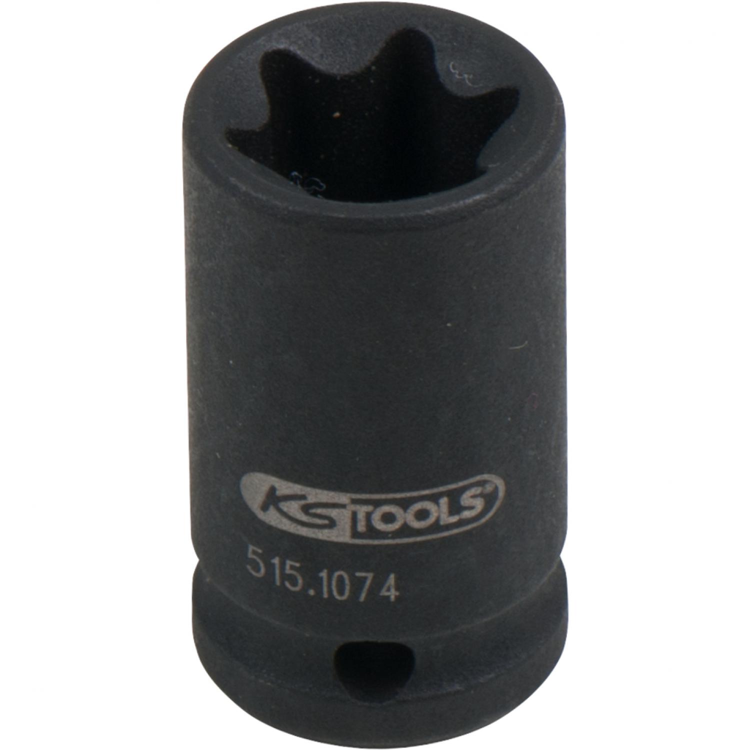 Силовая торцовая головка 1/4" с внешним профилем Torx, короткая, E12