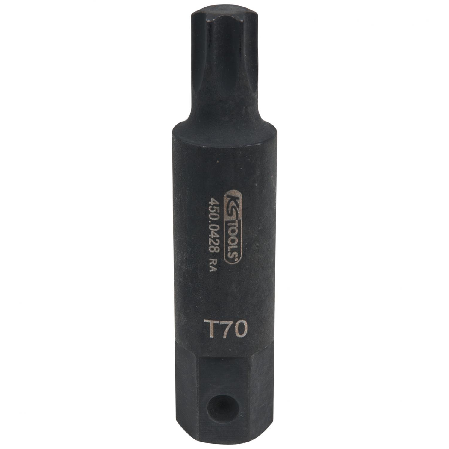 Силовая насадка с битом для винтов с профилем Torx L=107 мм, T70