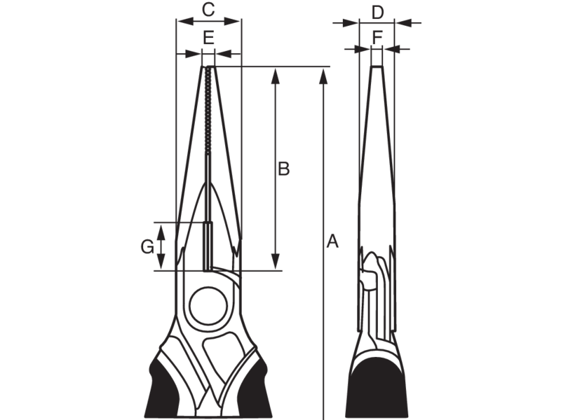 картинка Плоскогубцы с удлиненными губками с рукоятками из ПВХ и фосфатным покрытием (200 mm) Промышленная упаковка BAHCO 2430 D-200 IP от магазина "Элит-инструмент"