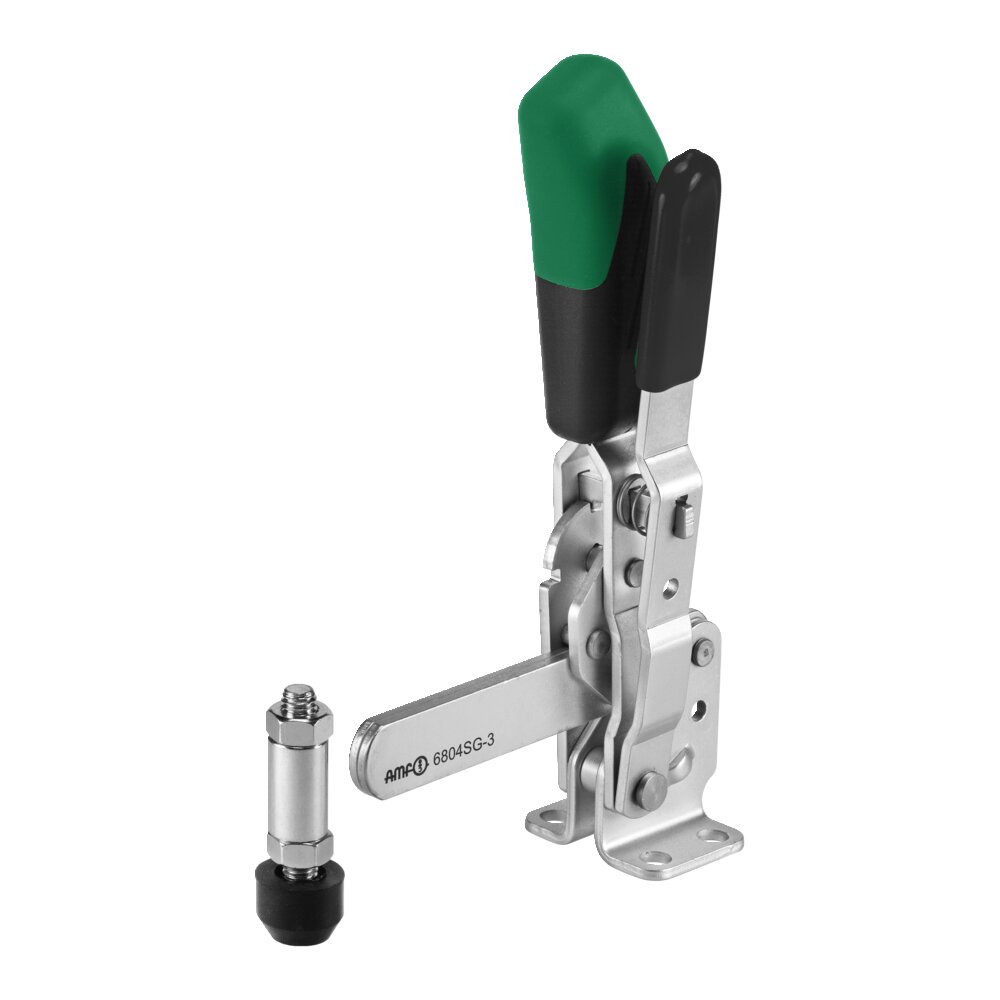Вертикальный шарнирный зажим с зеленой ручкой и предохранительной защелкой АМF 557578