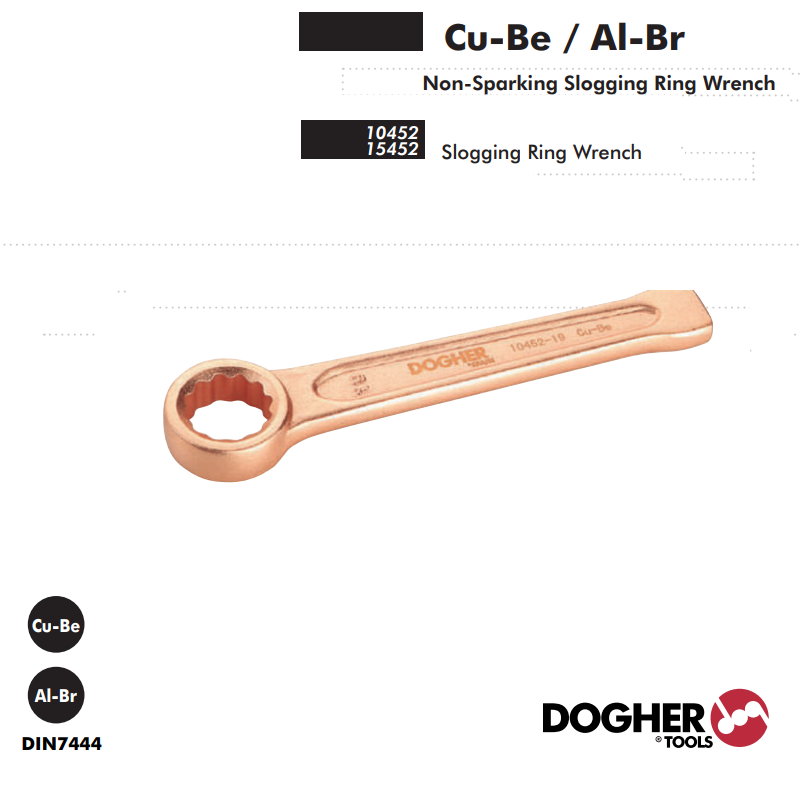 картинка Ударный накидной искробезопасный ключ Al-Br DIN7444 Dogher Tools 15452-76 от магазина "Элит-инструмент"