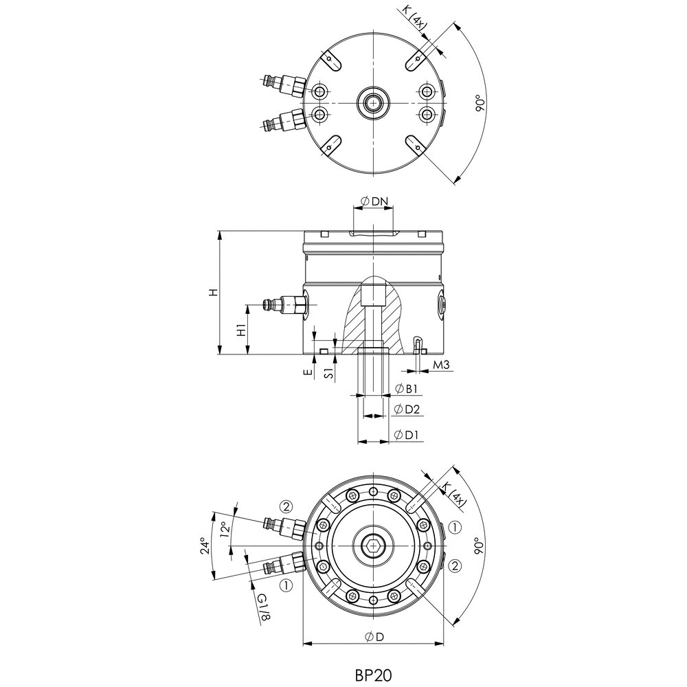 картинка Монтажный элемент BP10.3 и BP20, пневматический, с индексацией АМF 534453 от магазина "Элит-инструмент"