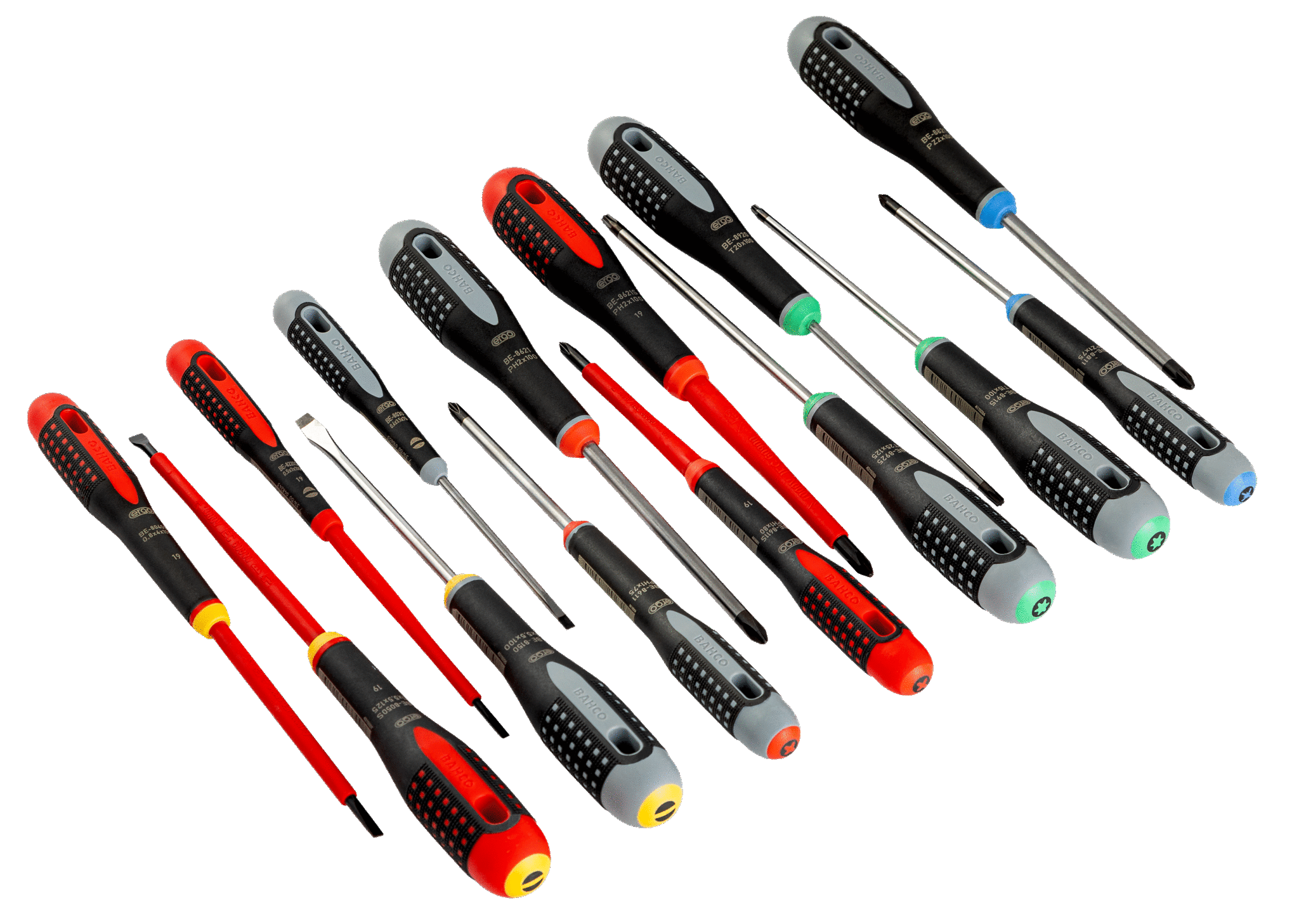 Набор отверток ERGO™, 15 штук. Под винты со шлицем, Phillips; Pozidriv и TORX® BAHCO BE-9877