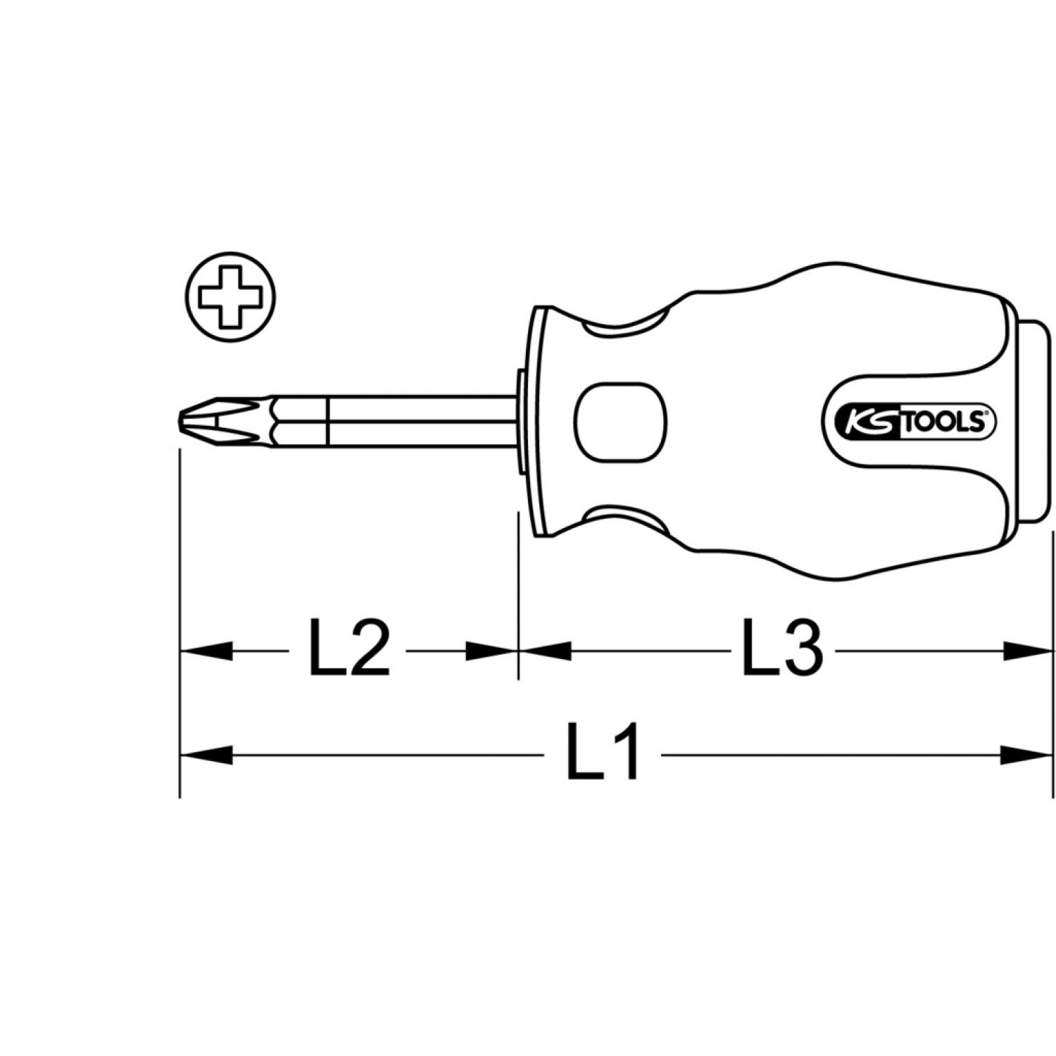 картинка Ударная отвертка ERGOTORQUEmax, PH2, короткая форма подвеска от магазина "Элит-инструмент"