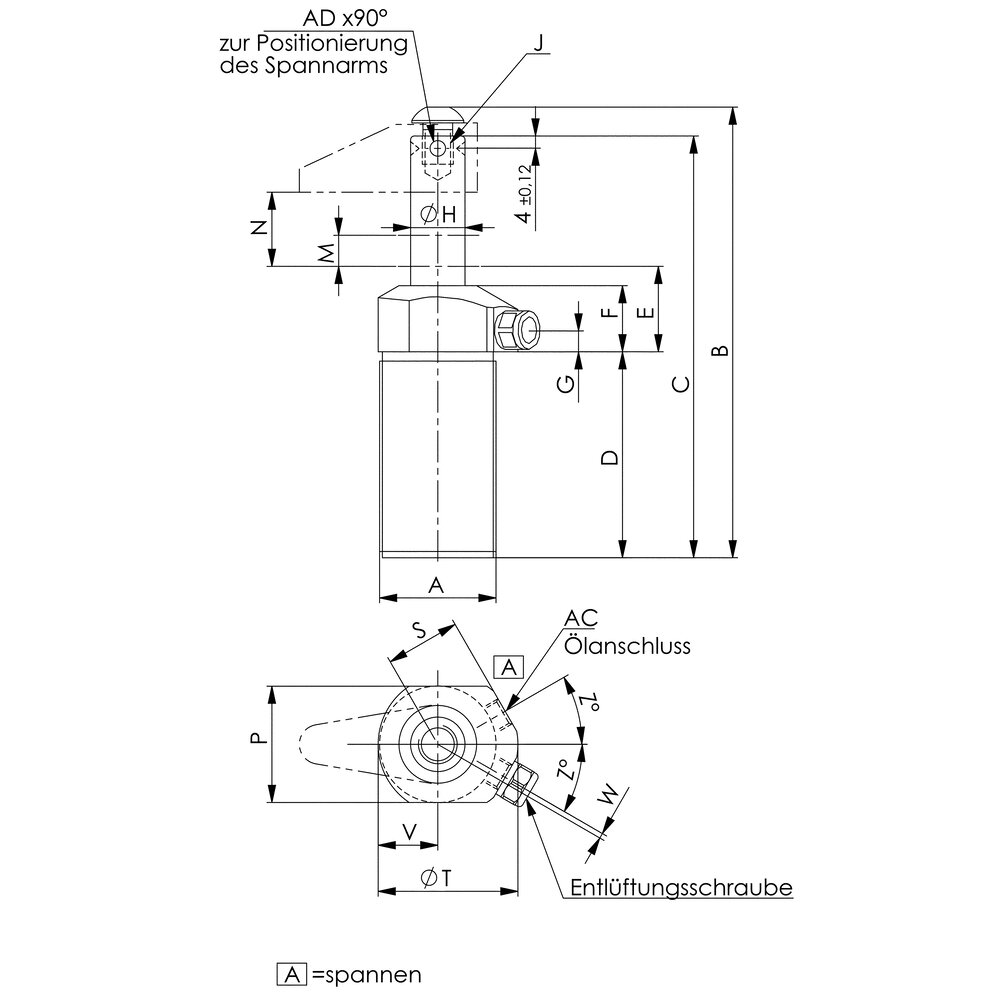 картинка Поворотный зажим с резьбовым креплением на фланец АМF 68619 от магазина "Элит-инструмент"