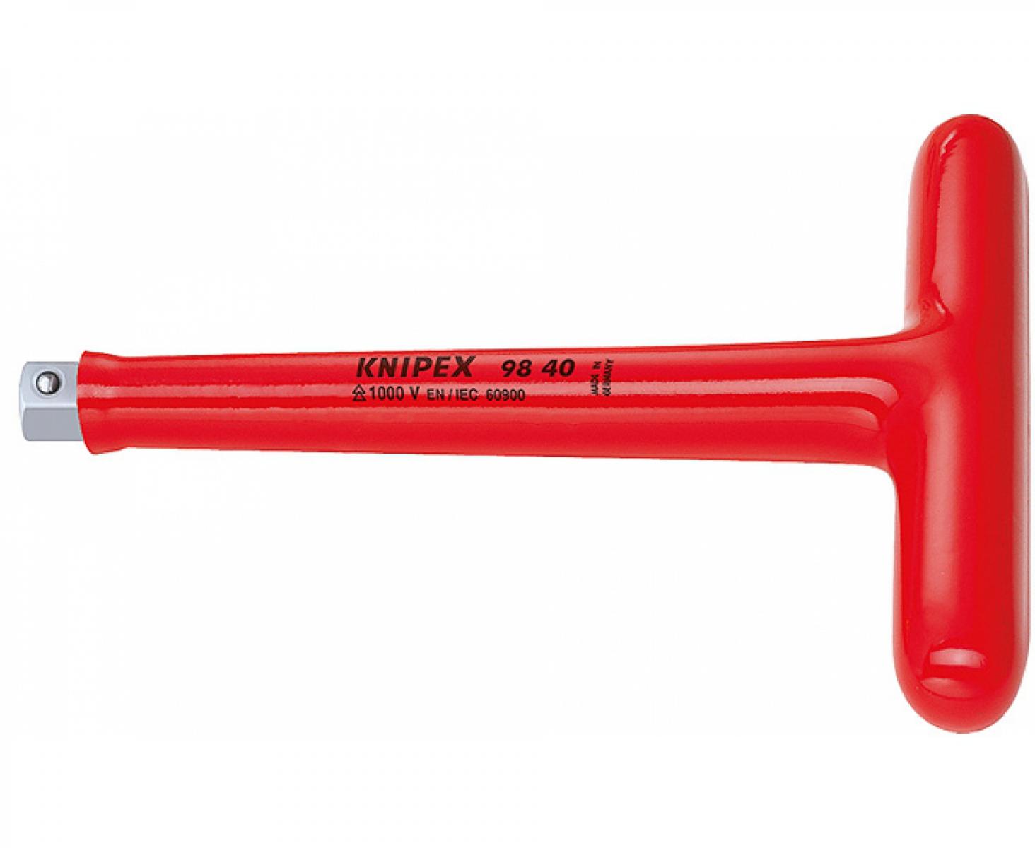 картинка Т-образная ручка VDE с внешним присоединительным квадратом 1/2" Knipex KN-9840 от магазина "Элит-инструмент"