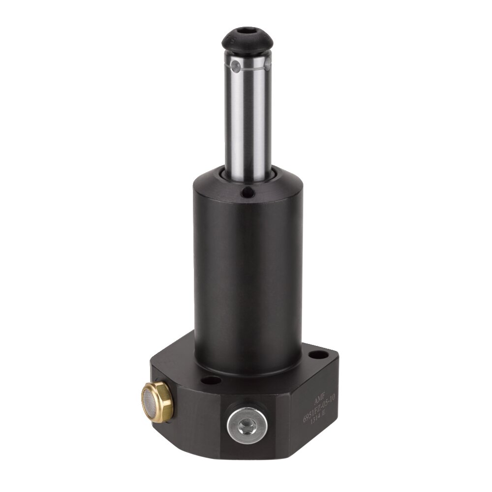 Тяговый цилиндр, установленный на основании с фланцем, с направляющим поршневым штоком АМF 66522