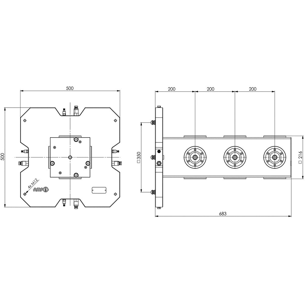 картинка 12-точечный зажимной куб АМF 427641 от магазина "Элит-инструмент"