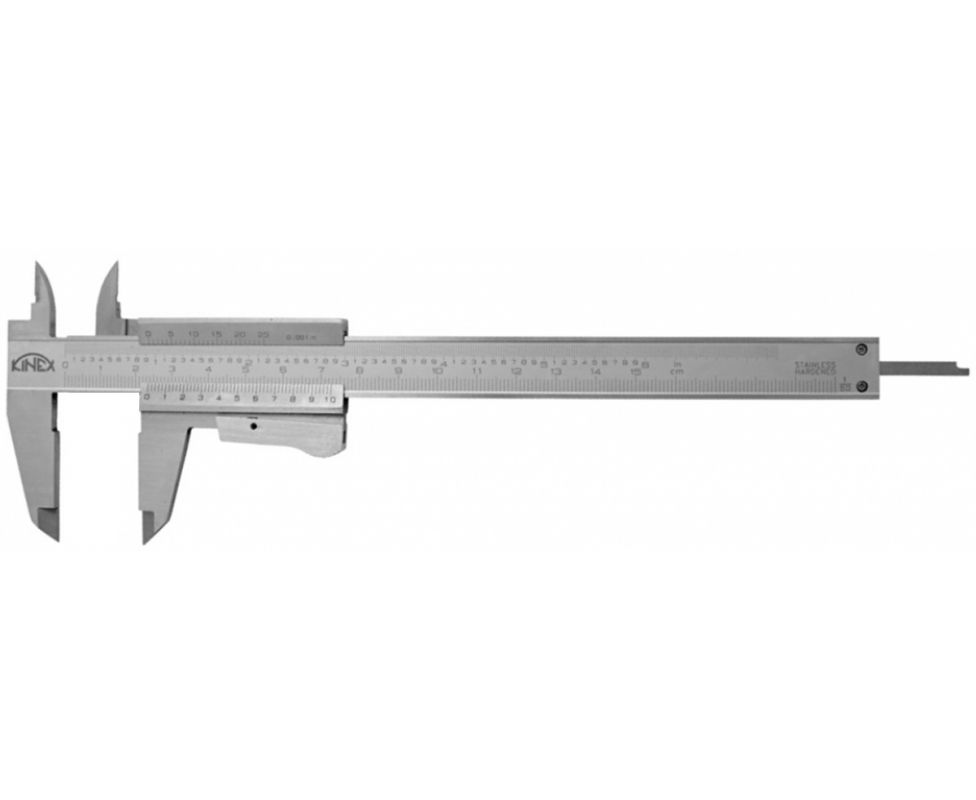 картинка Штангенциркуль верньерный Kinex 6000-4 150 мм с кнопочным фиксатором от магазина "Элит-инструмент"