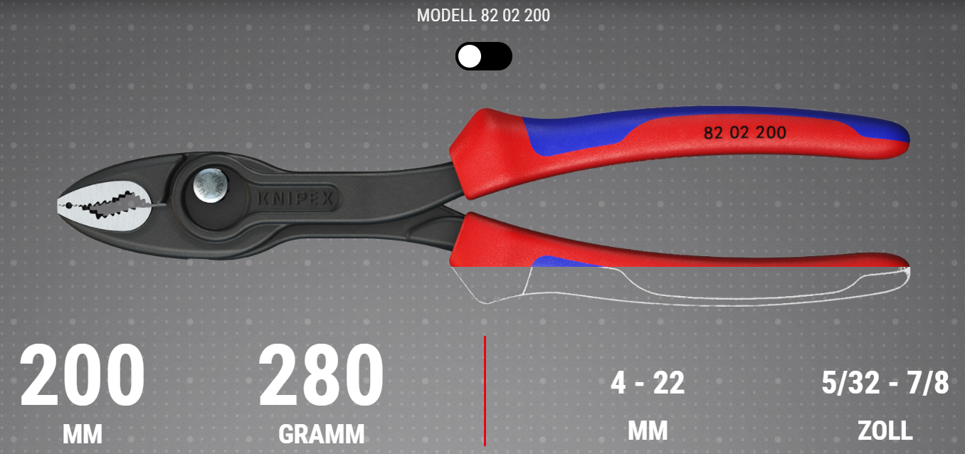 картинка Клещи захватные для скользящих шарниров  Twin Grip 8 "- Knipex Knipex KN-8201200 от магазина "Элит-инструмент"
