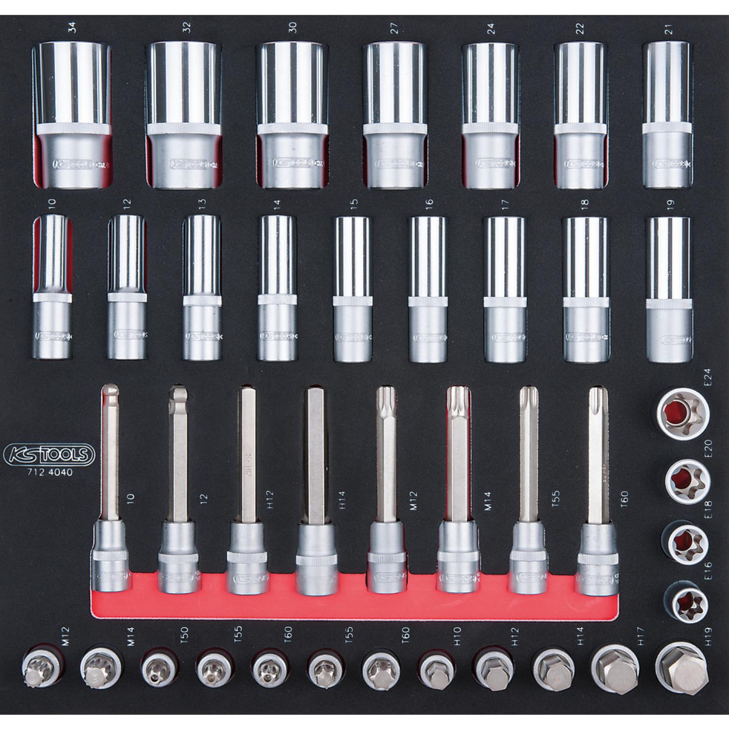 картинка Комплект торцовых ключей SCS 1/2", 40 шт, во вкладке на 2/3 инструментального ящика от магазина "Элит-инструмент"