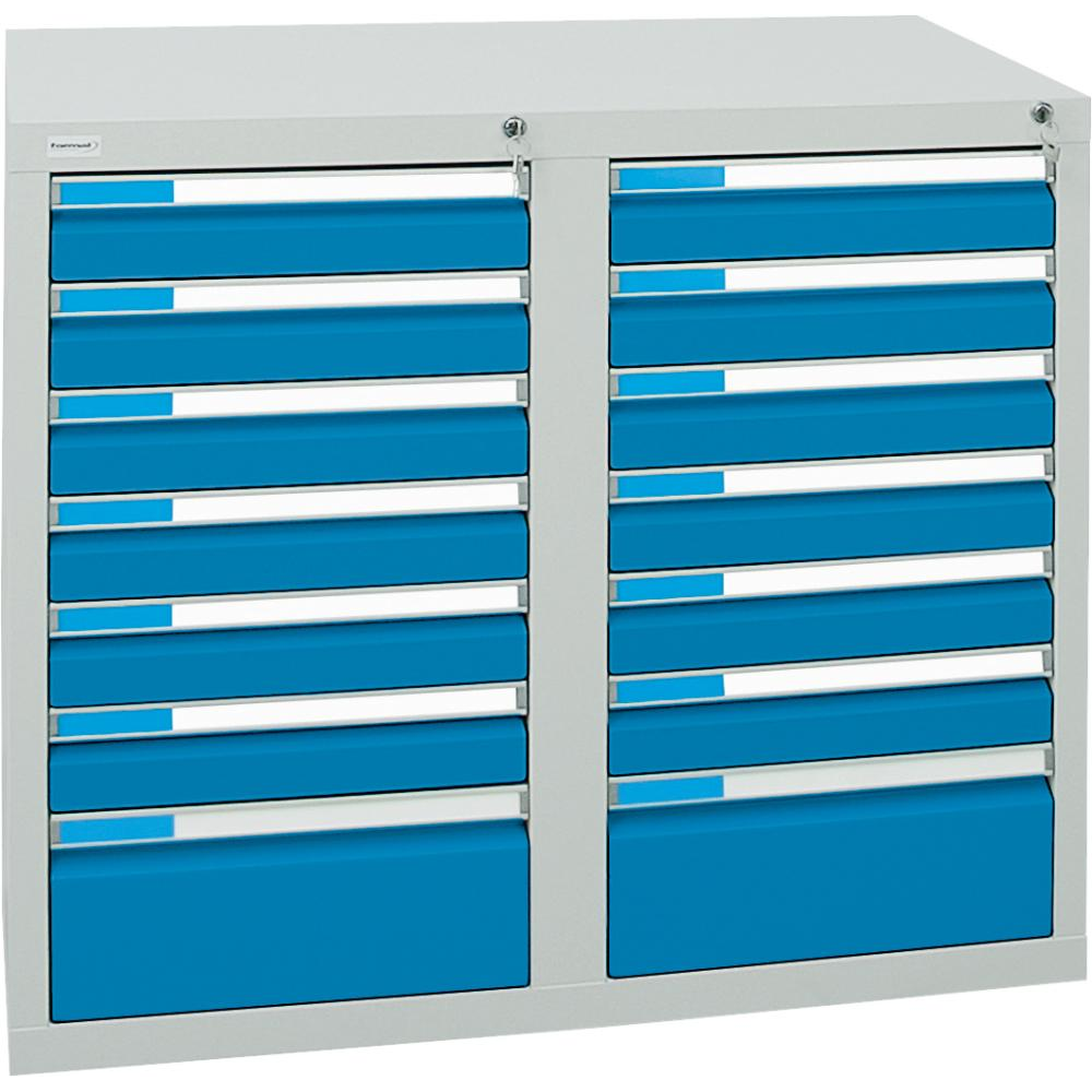 Шкаф формата Ш500хГ1000хВ900мм RAL 7035/5012 14 ящиков 75кг 3031 5084 Fplus
