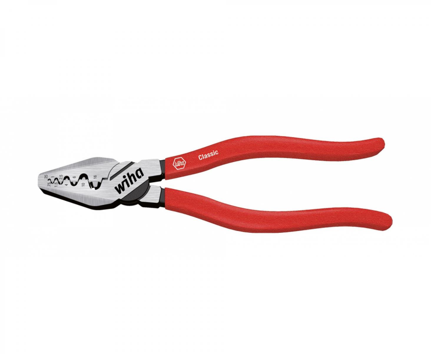 картинка Пресс-клещи Wiha Classic для муфт для оконцевания жил Z 60 0 01 30066 от магазина "Элит-инструмент"