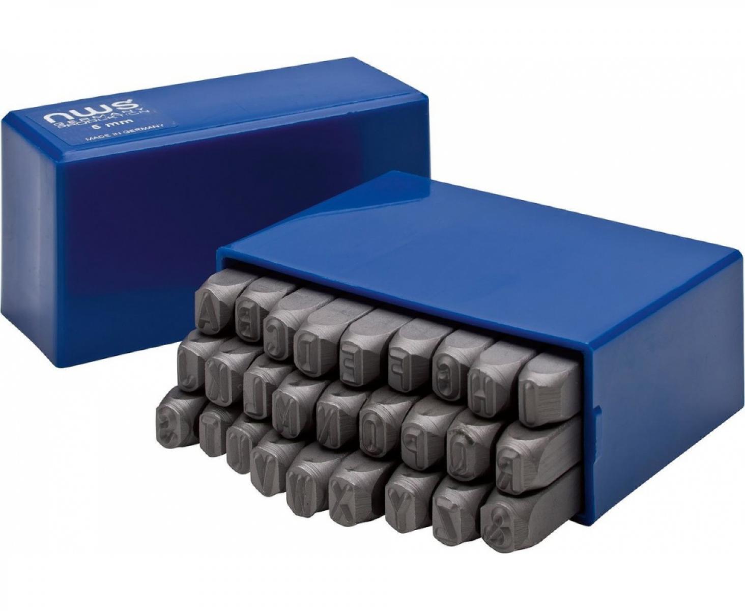 картинка Набор буквенных шрифтов 15 мм для штамповки NWS 920-15 27 предметов от магазина "Элит-инструмент"