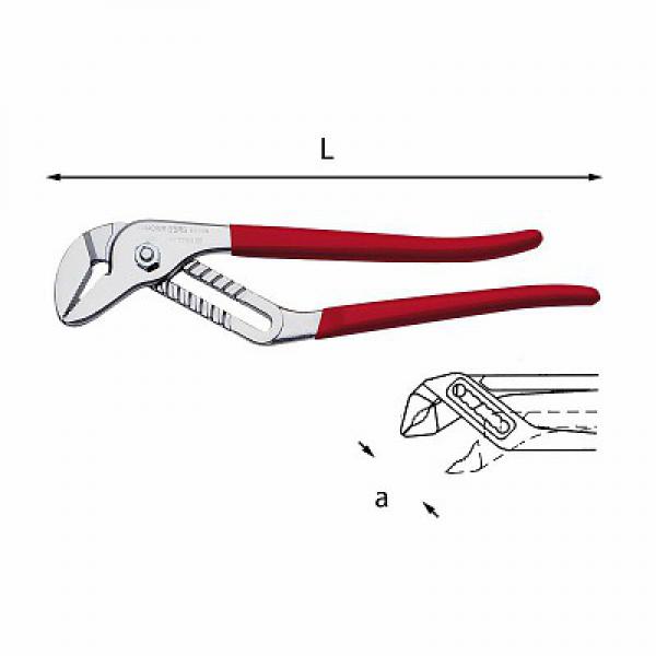 Накладные регулируемые плоскогубцы со скользящим соединением и канавками 179 L U01790102