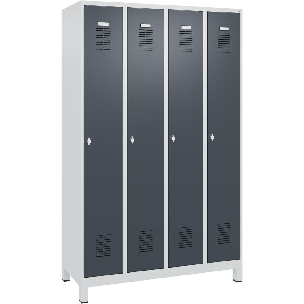 Шкаф FORMAT Ш1200хГ500хВ1950 мм RAL 7035/7016, 4 отделения и ножки (самостоятельная сборка) 3037 2811 Fplus