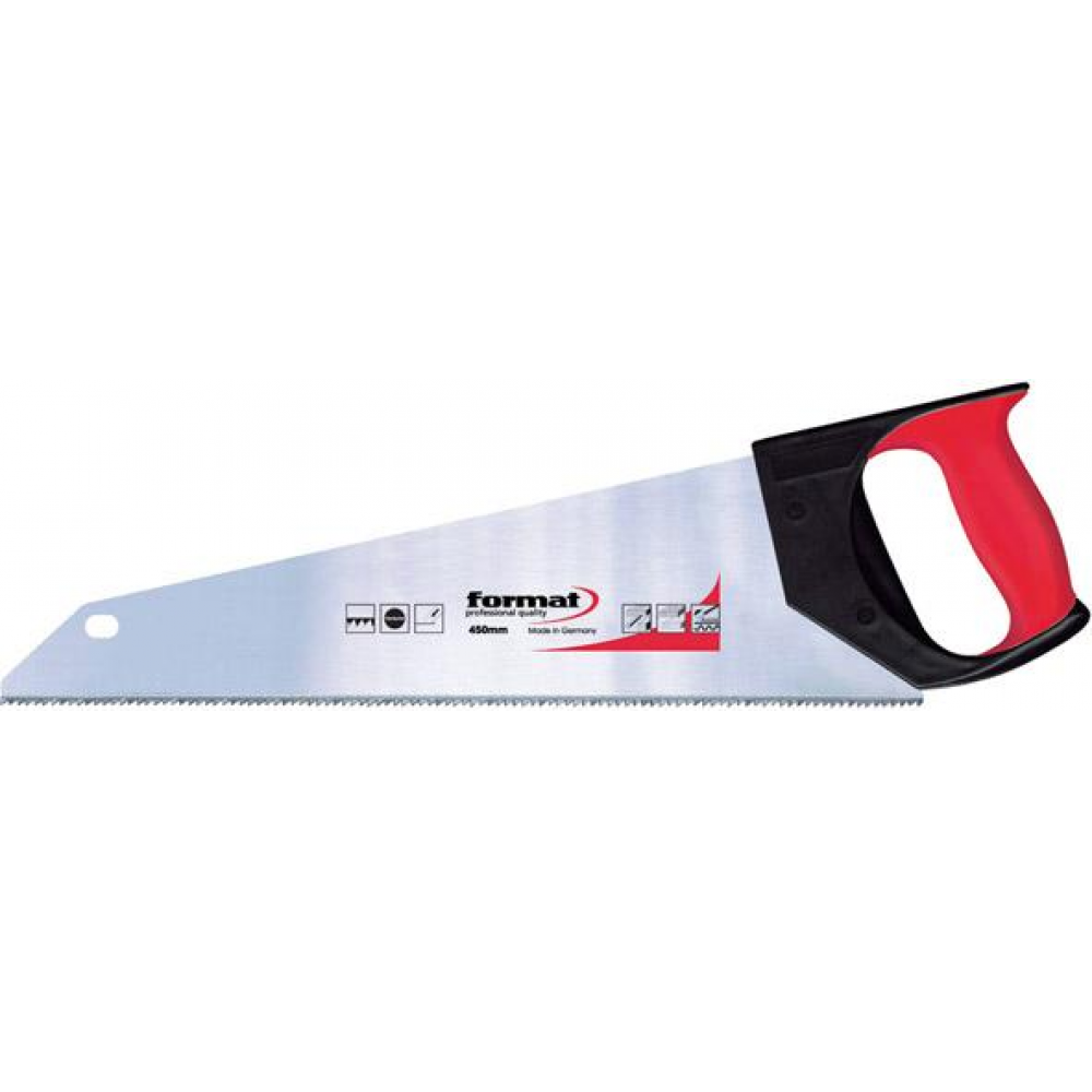Ручная пила с 2-компонентной ручкой 450 мм 7 зубьев на дюйм FORMAT 7301 0450 Fplus