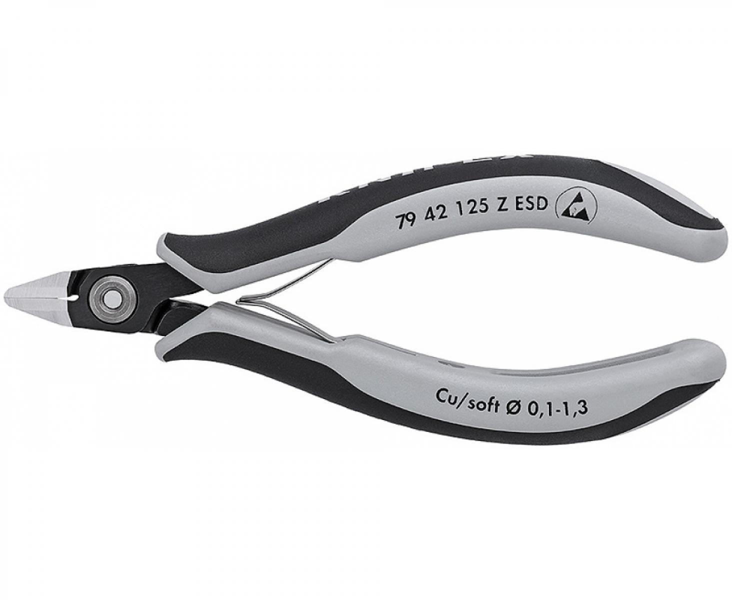 Прецизионные кусачки боковые для электроники антистатические ESD Knipex KN-7942125ZESD