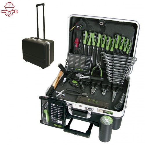 Набор инструментов, Чемодан для электромонтера, укомплектован 51 инструментами «Profi mobil», HAUPA 220273