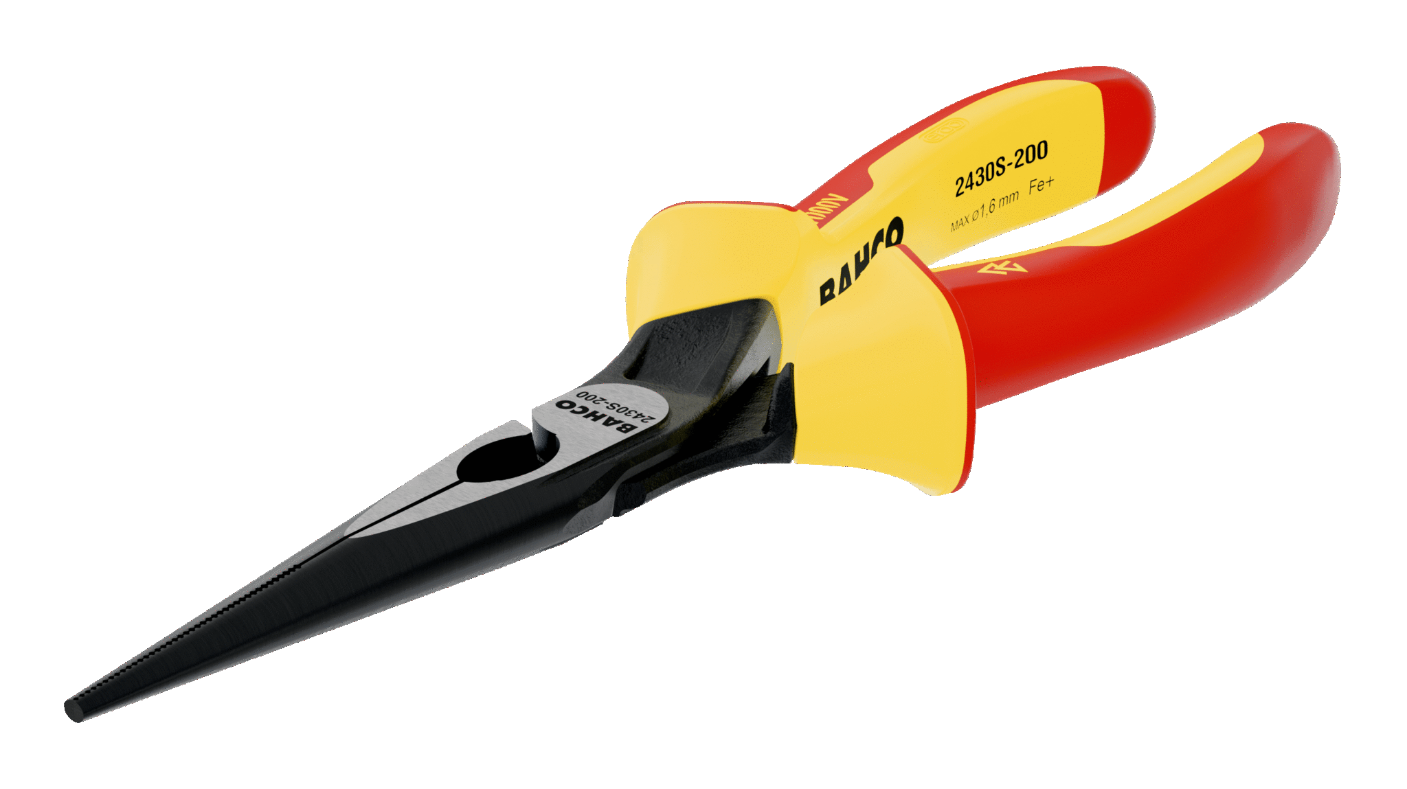 Плоскогубцы ERGO™ изолированные с удлиненными губками с двухкомпанентными рукоятками и фосфатным покрытием (140 mm) BAHCO 2430S-140