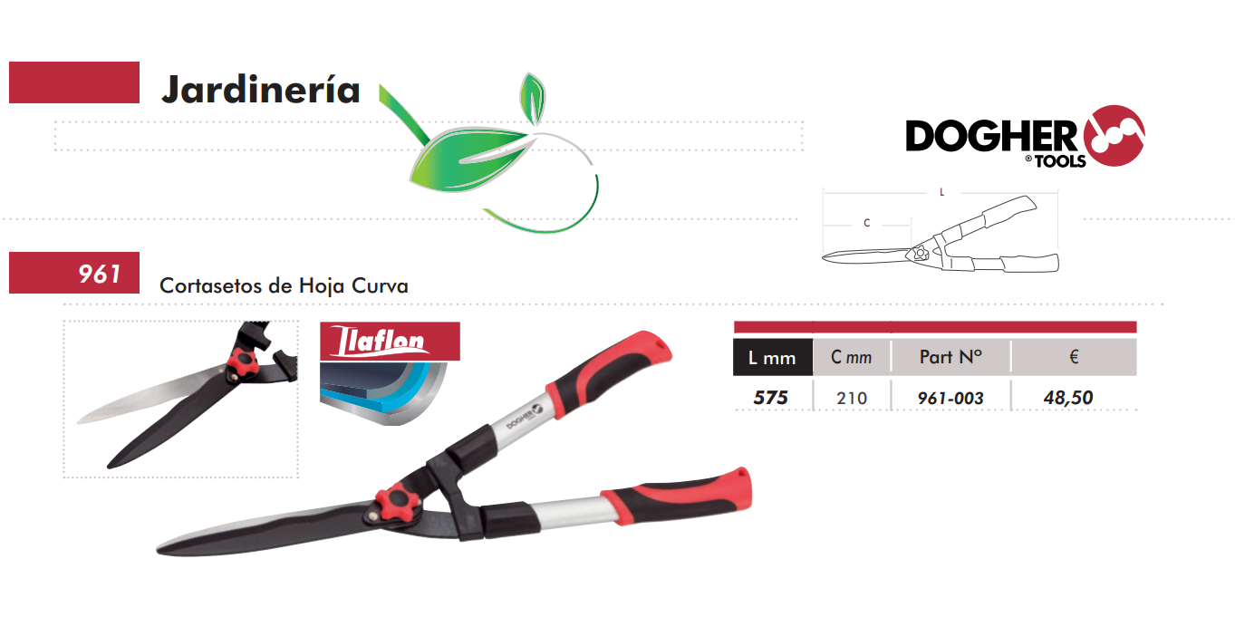 картинка Ножницы - кусторез для живой изгороди, для сада (рукоятки из стекловолокна) Dogher 961-003 от магазина "Элит-инструмент"