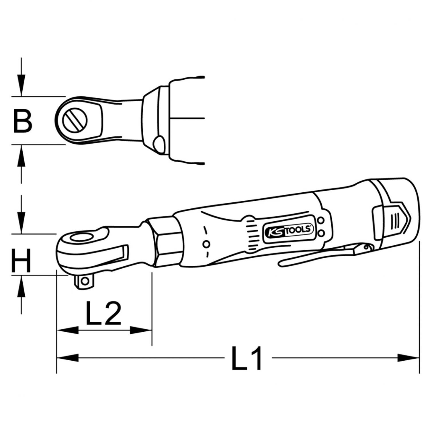 картинка Аккумуляторный переключающийся ключ с трещоткой 1/4'', 34 Нм, 220 об/мин, 10,8 В, с 2 аккумуляторами и 1 зарядным устройством от магазина "Элит-инструмент"