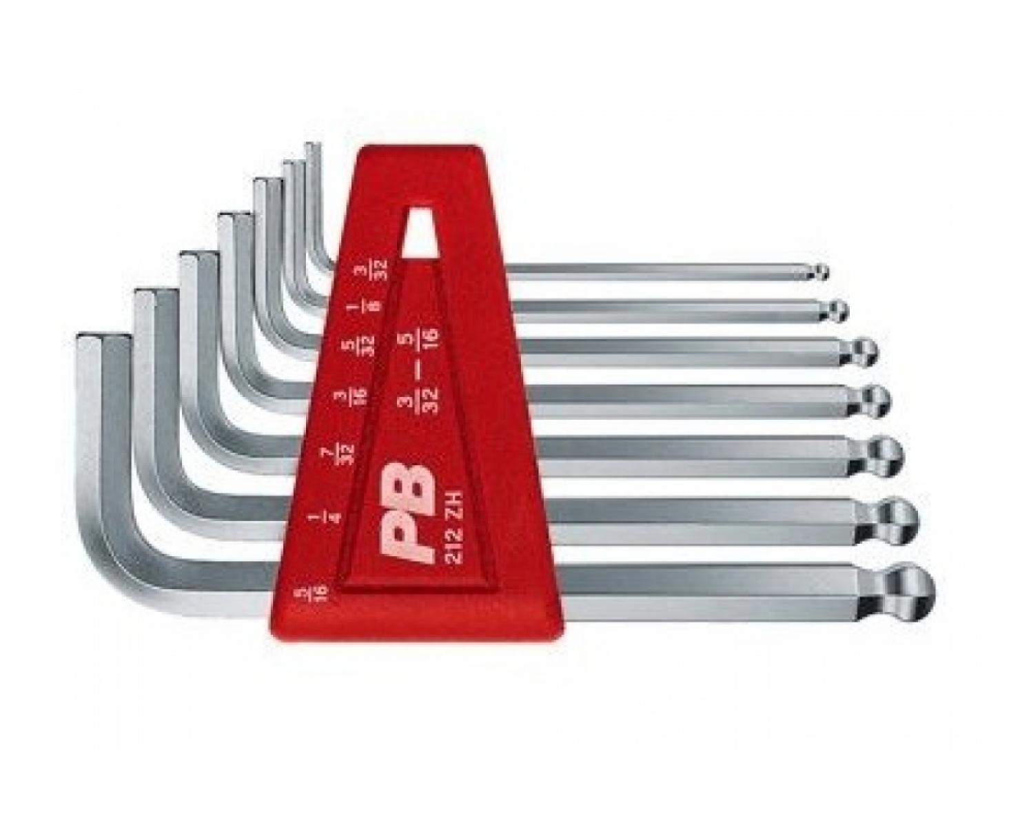 Набор дюймовых штифтовых ключей HEX PB Swiss Tools PB 212Z.H со сферической головкой 7 шт.