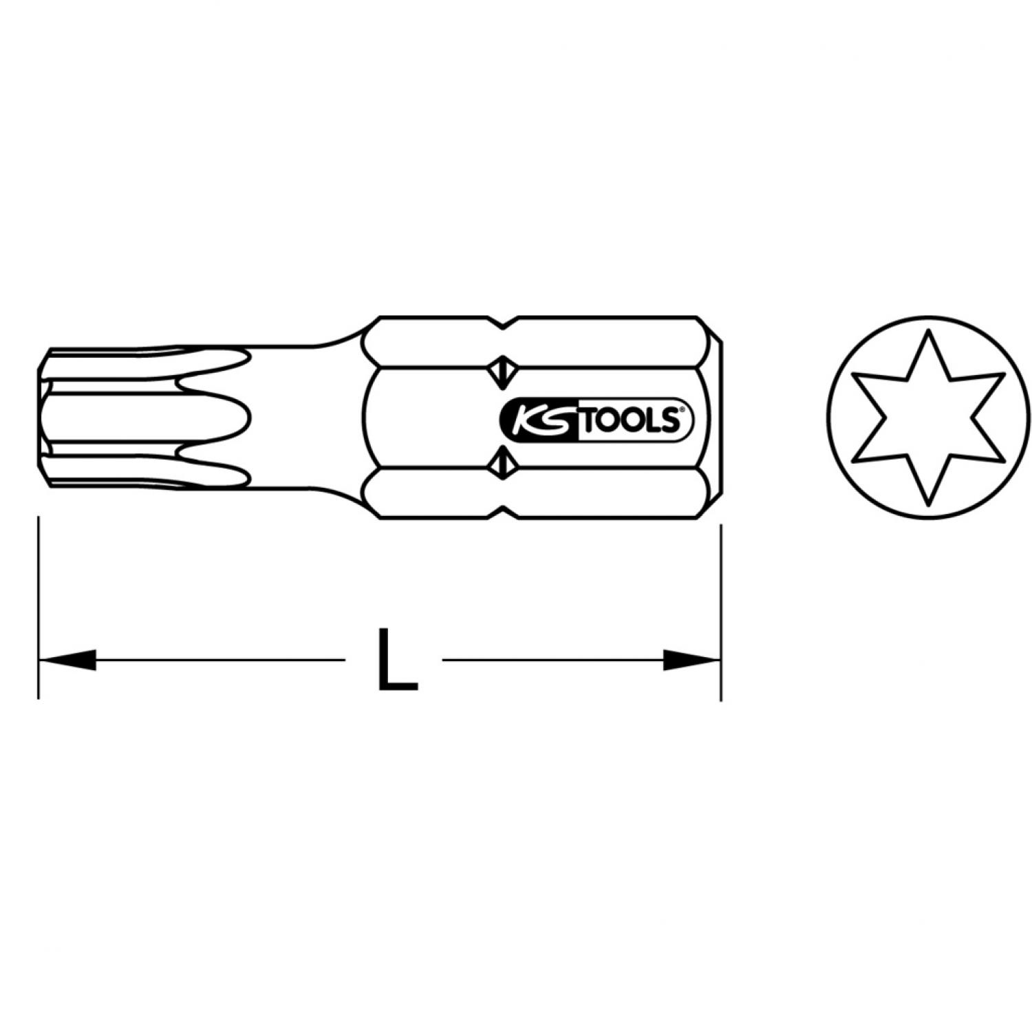 картинка Бит TIN 1/4" с профилем Torx, 25 мм, Т30, 5 шт в упаковке от магазина "Элит-инструмент"