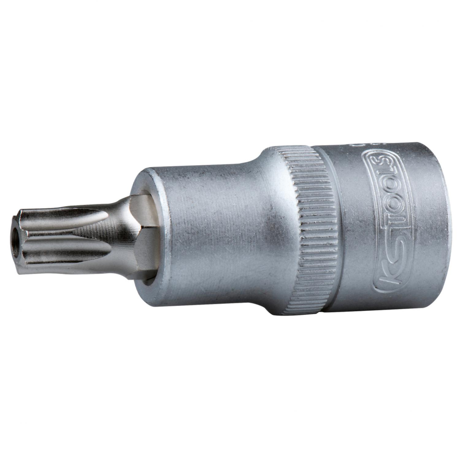 Торцовая головка с профилем Torx 1/2" с битом и торцовым отверстием, TВ15