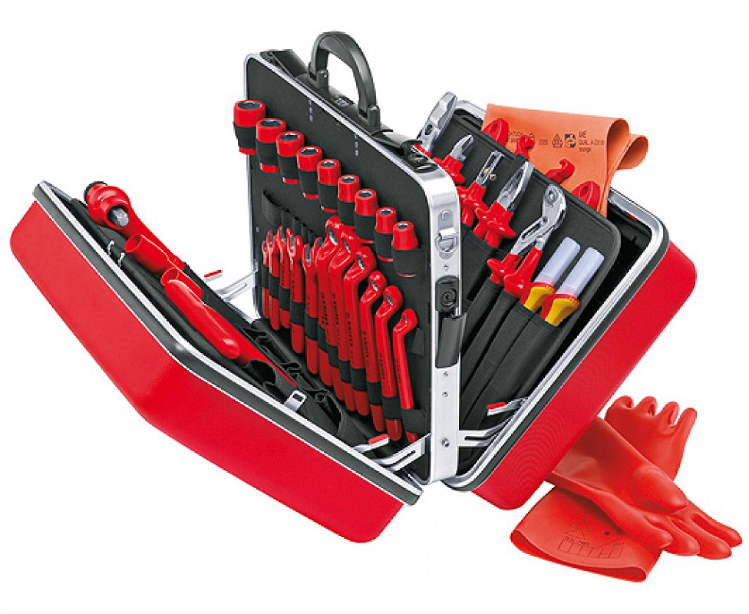 картинка Чемодан универсальный с электроизолированными инструментами, 48 предметов Knipex KN-989914 от магазина "Элит-инструмент"