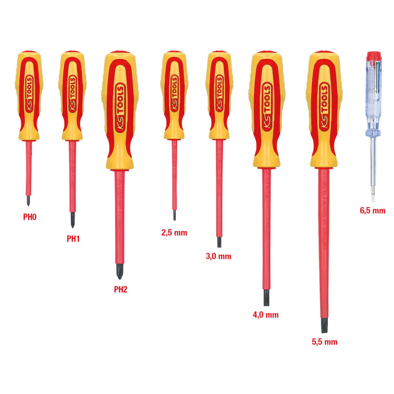картинка Комплект отверток ERGOTORQUE VDE, для профиля Philips+шлицевые, 8 шт от магазина "Элит-инструмент"
