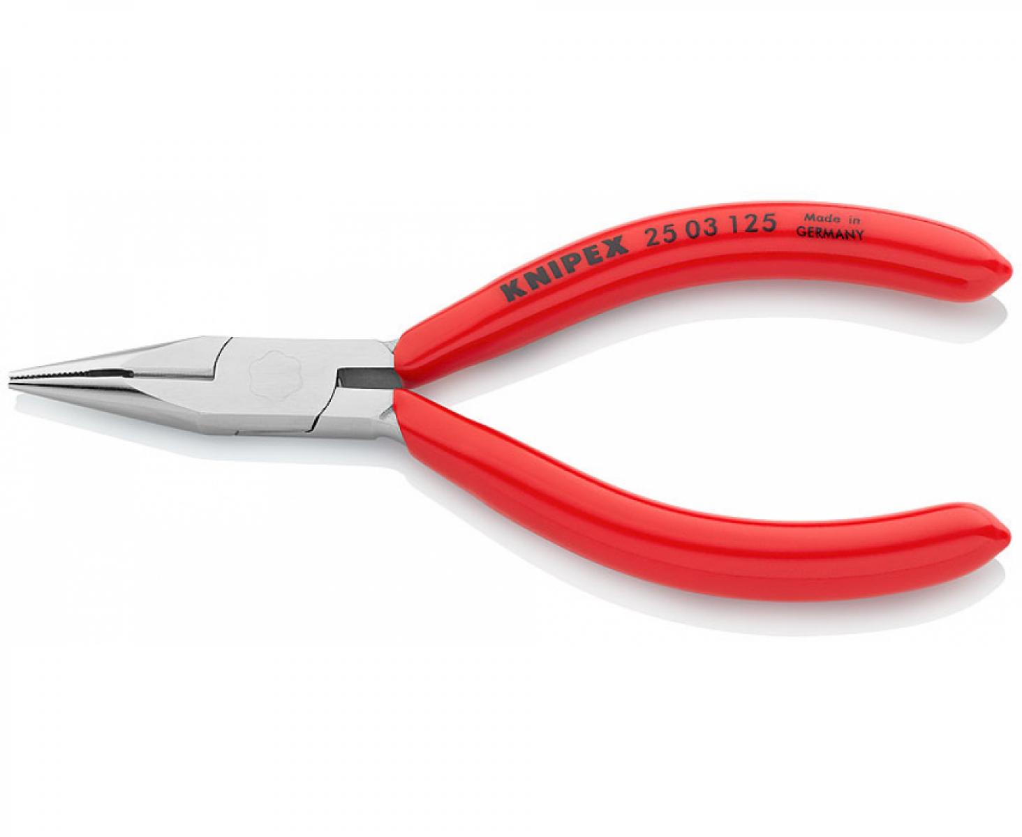 картинка Плоские круглогубцы с режущими кромками Knipex KN-2503125 от магазина "Элит-инструмент"