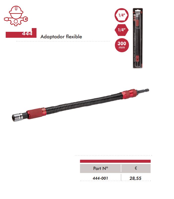картинка Гибкий адаптер 1/4 дюйма Dogher Tools 444-001 от магазина "Элит-инструмент"