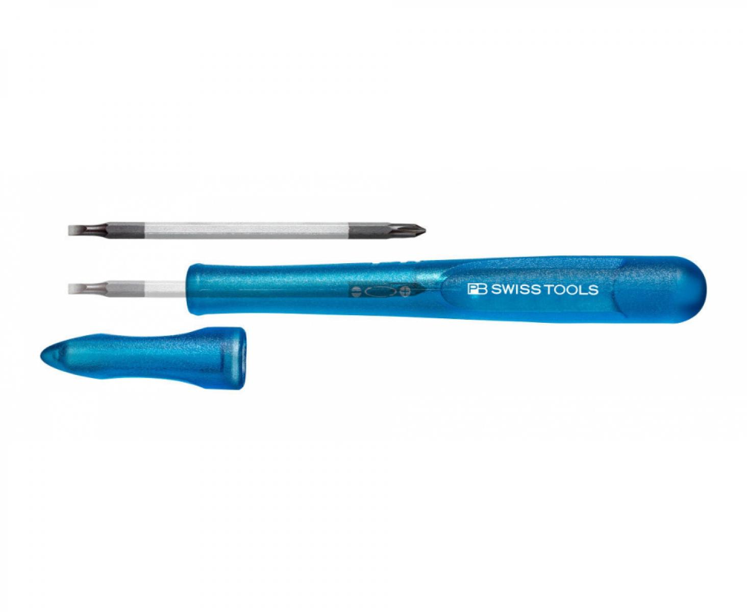 картинка Отвертка прецизионная прецизионная PB Swiss Tools со сменным жалом SL PH PB 168.00-30 BL синяя от магазина "Элит-инструмент"